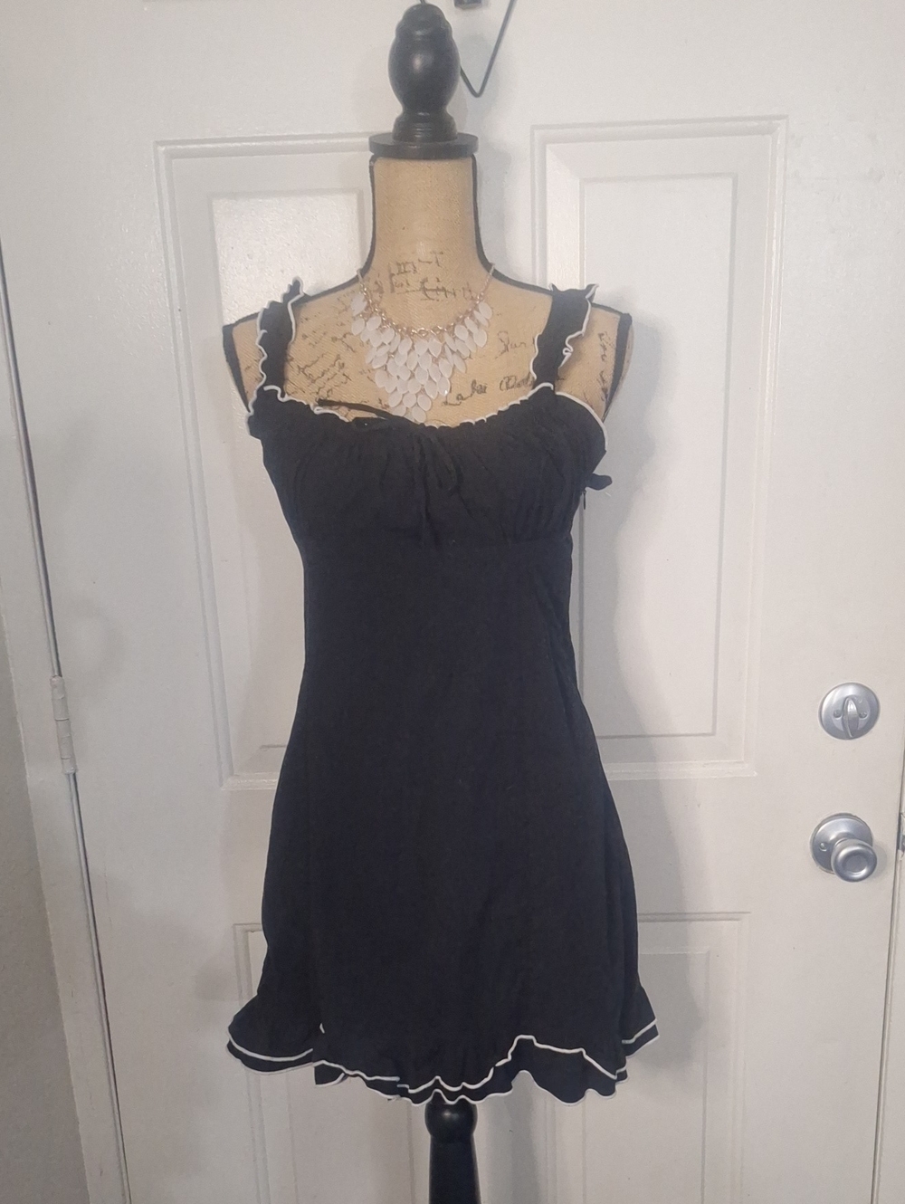 Black Ruffle Trim Sundress